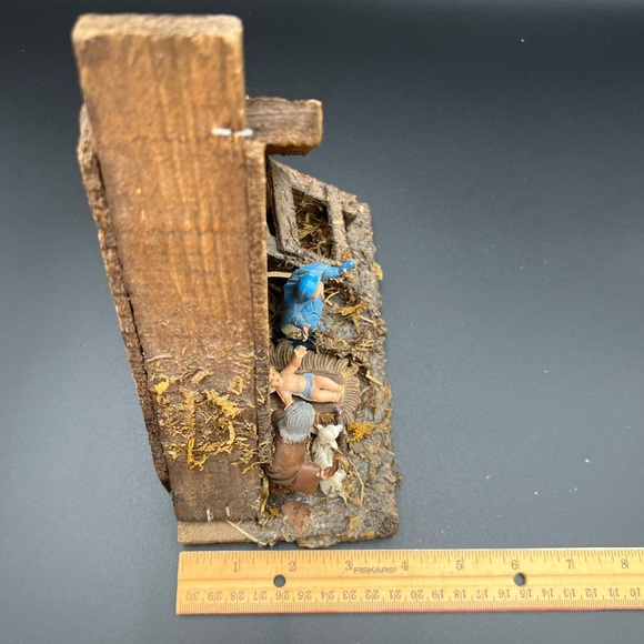 Vintage Italian Wood Creche Nativity Set Manger. Christmas Decoration. 4 figure - Picture 12 of 16